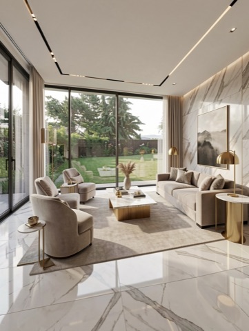 Backyard (side lawn) — Contemporary Luxe