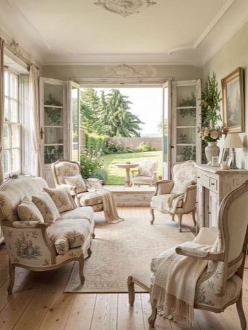 Backyard (side lawn) — French Country