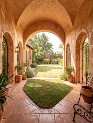 Backyard (side lawn) — Mediterranean