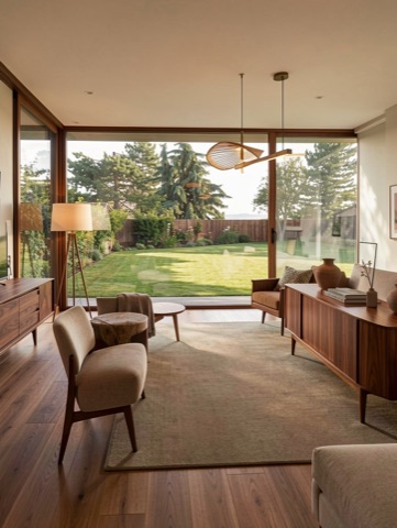 Backyard (side lawn) — Mid-Century Modern
