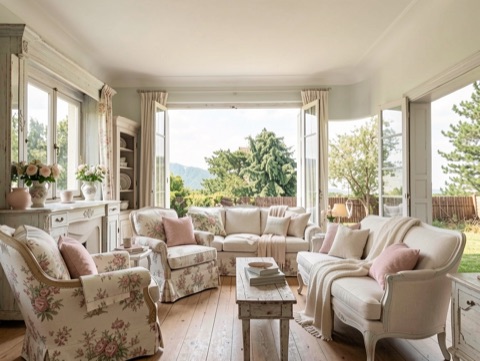 Backyard (wide) — French Country