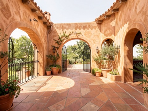 Backyard (wide) — Mediterranean