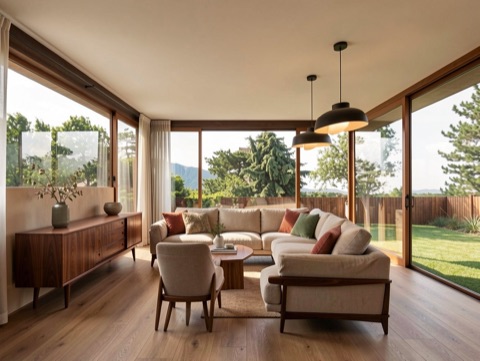 Backyard (wide) — Mid-Century Modern