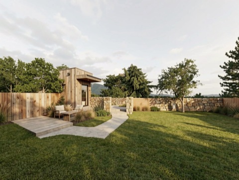 Backyard (wide) — Rustic Modern