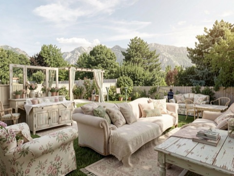 Backyard (mountains) — French Country