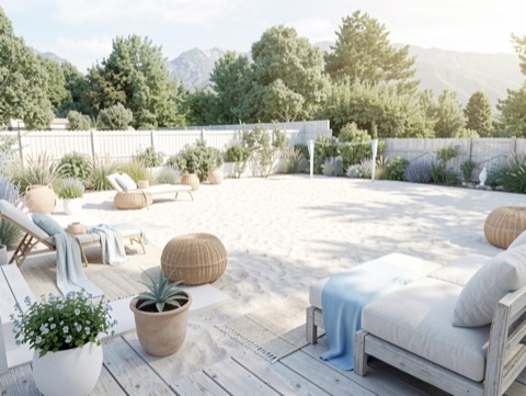 Backyard patio — Coastal