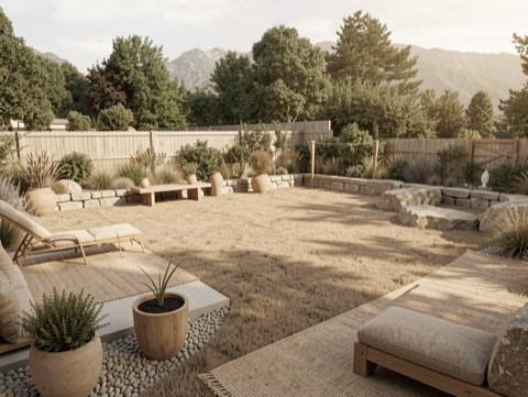 Backyard patio — Japandi