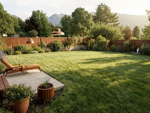 Backyard patio — Mid-Century Modern