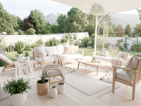 Backyard patio — Scandinavian
