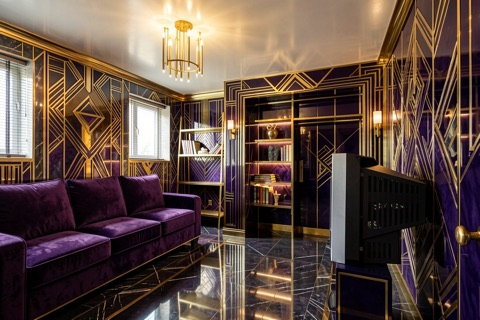 Basement bedroom — Art Deco