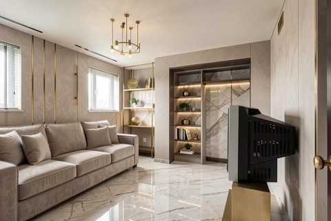 Basement bedroom — Contemporary Luxe