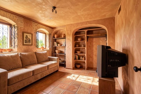 Basement bedroom — Mediterranean