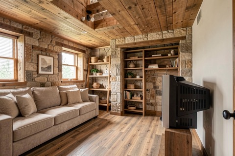 Basement bedroom — Rustic Modern