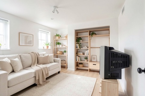 Basement bedroom — Scandinavian