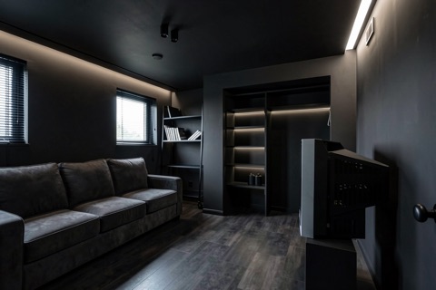 Basement bedroom — Sleek Dark Modern