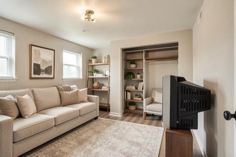 Basement bedroom — Transitional