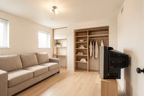Basement bedroom — Warm Minimalist