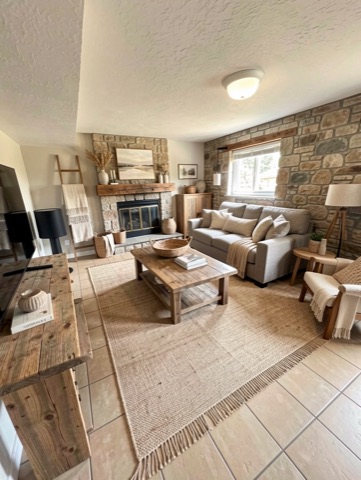 Basement family (staged) — Rustic Modern