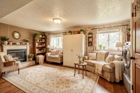 Basement family room — Cozy Cottage