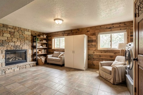 Basement family room — Rustic Modern