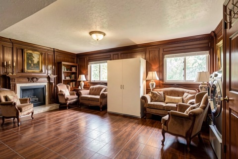 Basement family room — Traditional Elegant