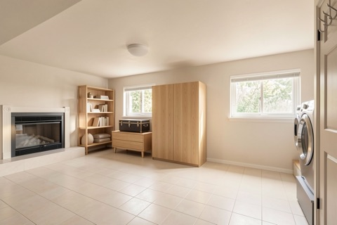 Basement family room — Warm Minimalist