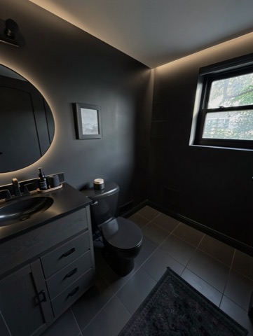 Bathroom (basement) — Sleek Dark Modern