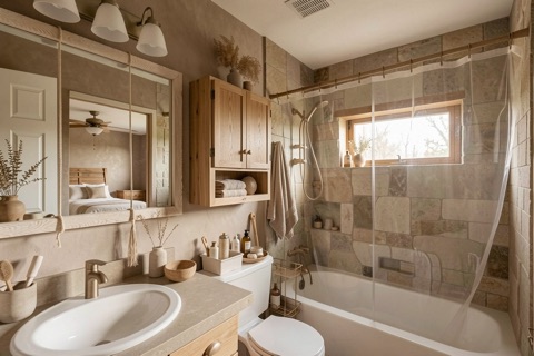 Main bathroom — Japandi