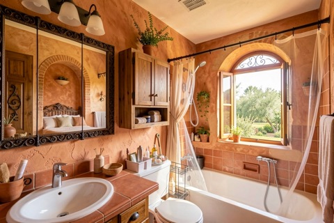 Main bathroom — Mediterranean