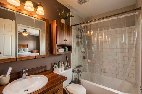 Main bathroom — Mid-Century Modern