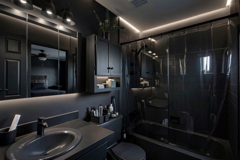 Main bathroom — Sleek Dark Modern