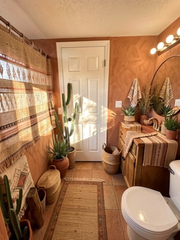 Bathroom (round mirror) — Desert Southwest