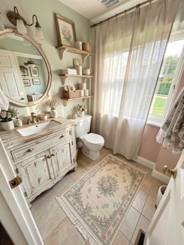 Bathroom (shelves) — French Country