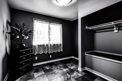 Bedroom — High-Contrast Monochrome