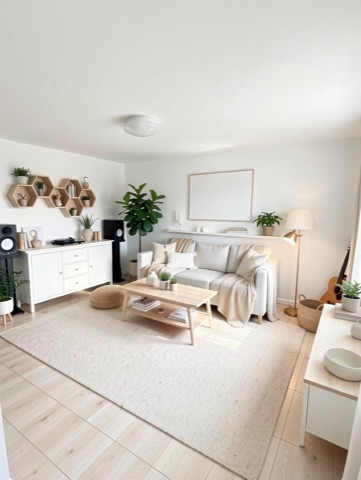 Family room (staged) — Scandinavian