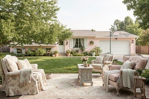 Front exterior — French Country