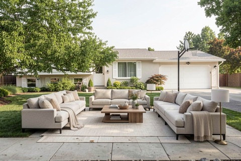 Front exterior — Transitional