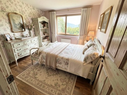 Green bedroom (view) — French Country