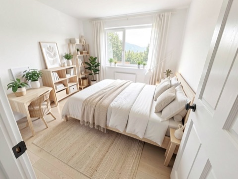 Green bedroom (view) — Scandinavian