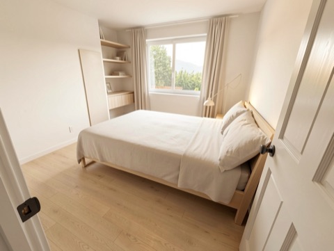 Green bedroom (view) — Warm Minimalist