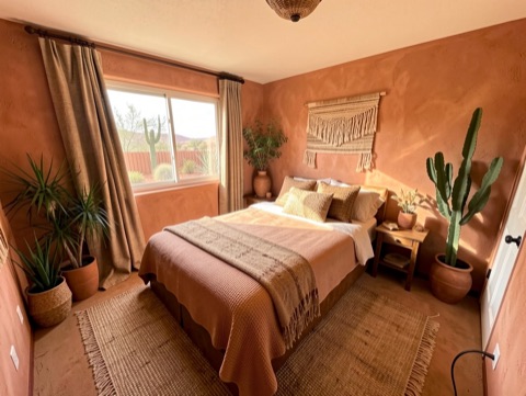 Green bedroom — Desert Southwest
