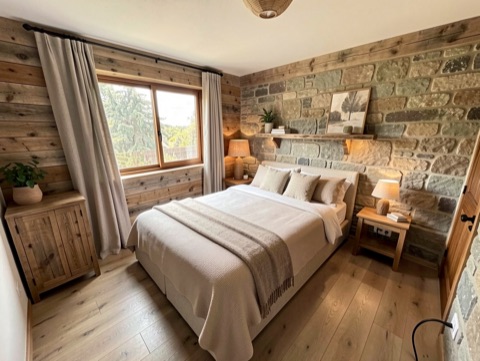 Green bedroom — Rustic Modern