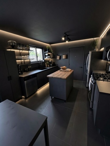 Kitchen (staged) — Sleek Dark Modern