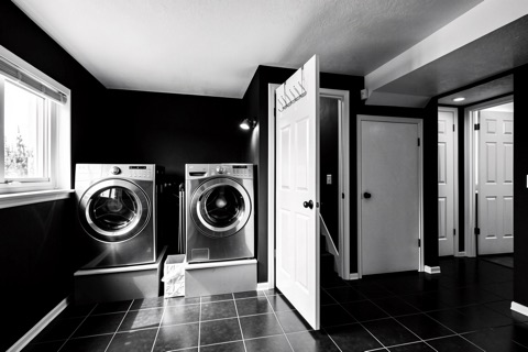 Laundry room — High-Contrast Monochrome