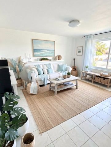 Living room (staged) — Coastal
