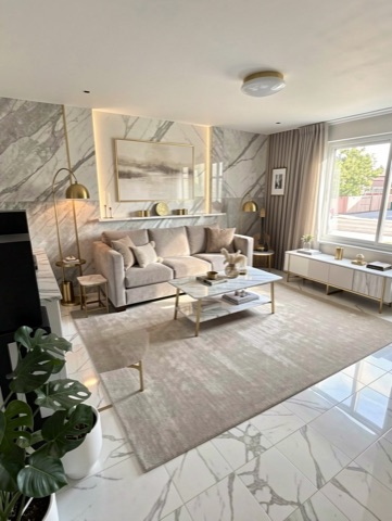 Living room (staged) — Contemporary Luxe