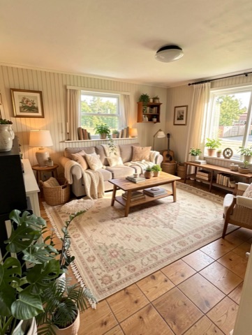 Living room (staged) — Cozy Cottage