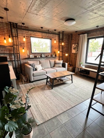 Living room (staged) — Industrial