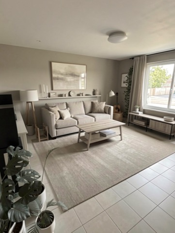 Living room (staged) — Modern Greige