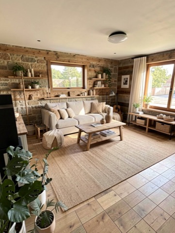 Living room (staged) — Rustic Modern